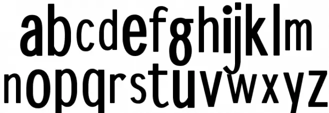 DisProp-Bold Caratteri MINUSCOLO