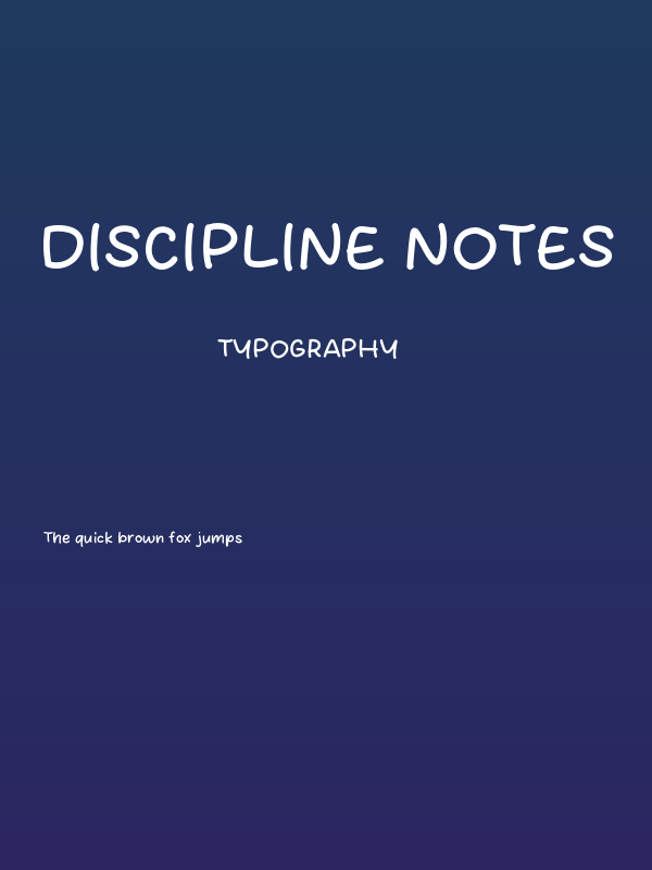 Discipline Notes Poster