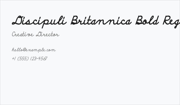 Discipuli Britannica Bold Regular Business Card