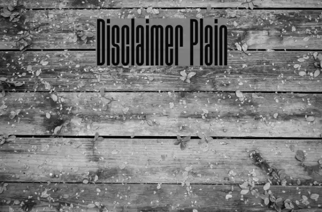 Disclaimer Plain Font examples