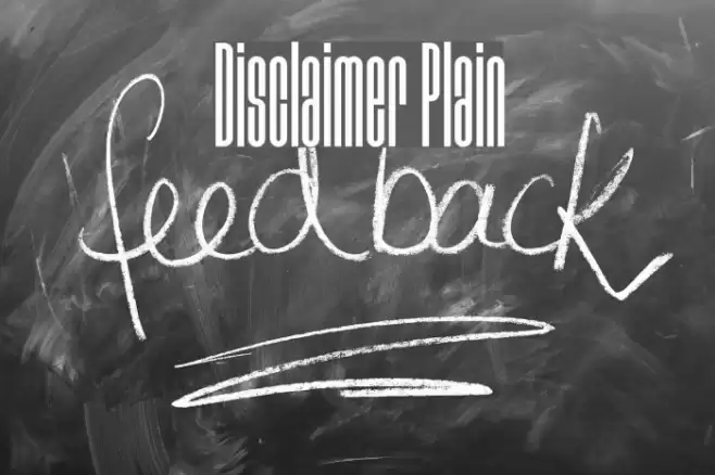 Disclaimer Plain Font examples