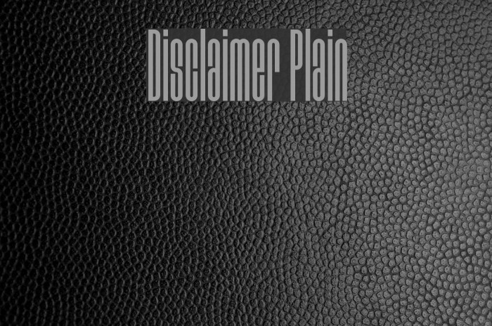 Disclaimer Plain Font examples