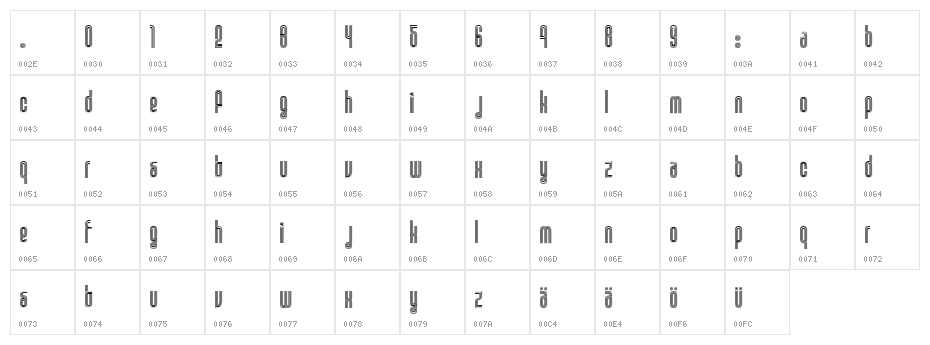 Disco 1 Character Map