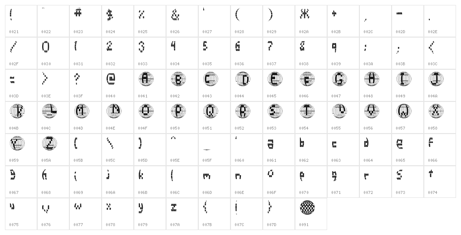 Disco 2000 Character Map