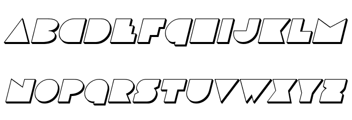 Disco Deck 3D Italic Font LOWERCASE