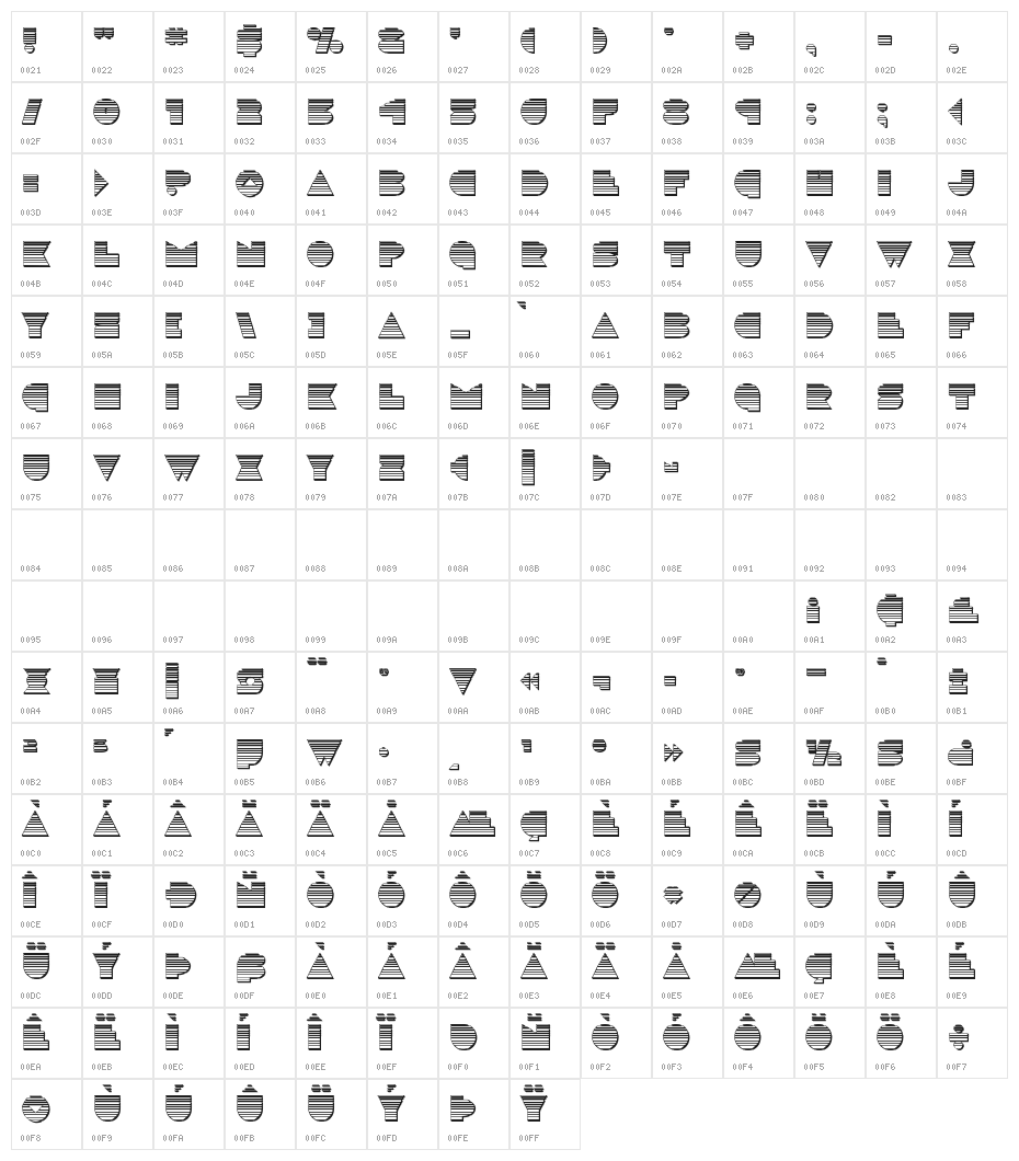 Disco Deck Chrome Character Map