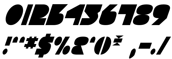 Disco Deck Condensed Italic Font OTHER CHARS