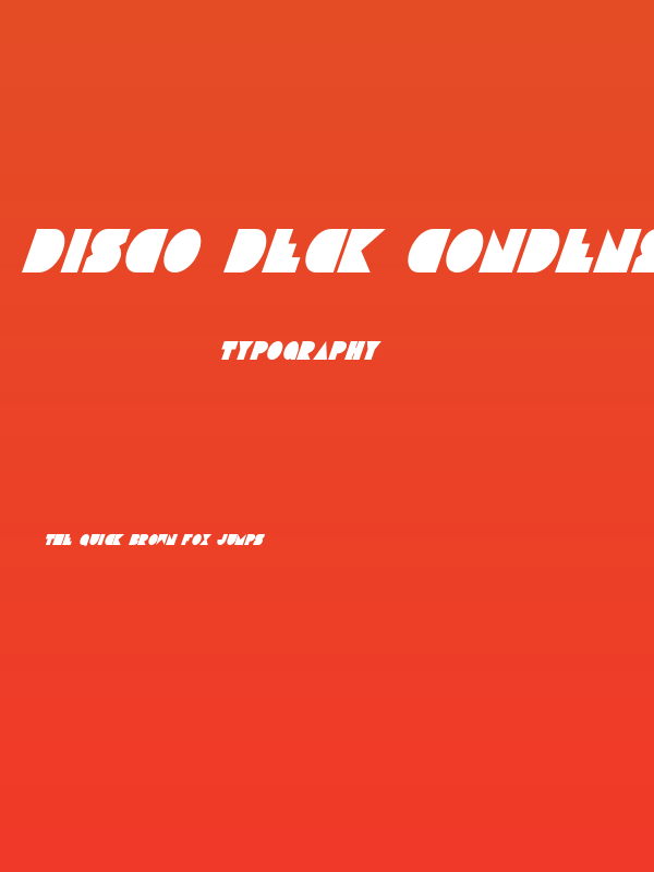 Disco Deck Condensed Italic Poster