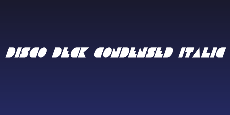 Disco Deck Condensed Italic Social Header