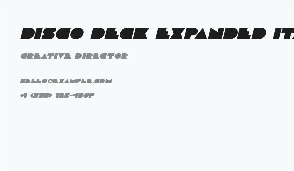 Disco Deck Expanded Italic Business Card