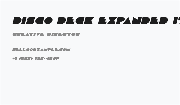 Disco Deck Expanded Italic Business Card