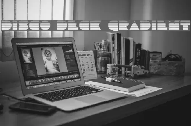Disco Deck Gradient Font examples