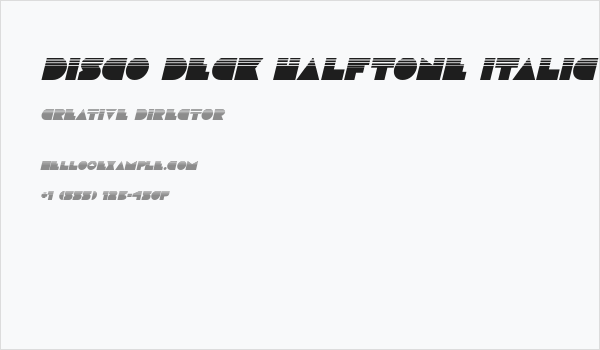 Disco Deck Halftone Italic Business Card