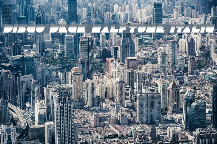 Disco Deck Halftone Italic Example 2