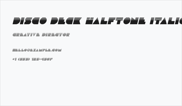 Disco Deck Halftone Italic Business Card