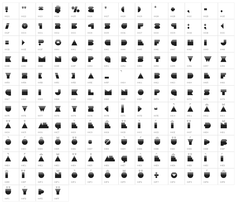 Disco Deck Halftone Character Map