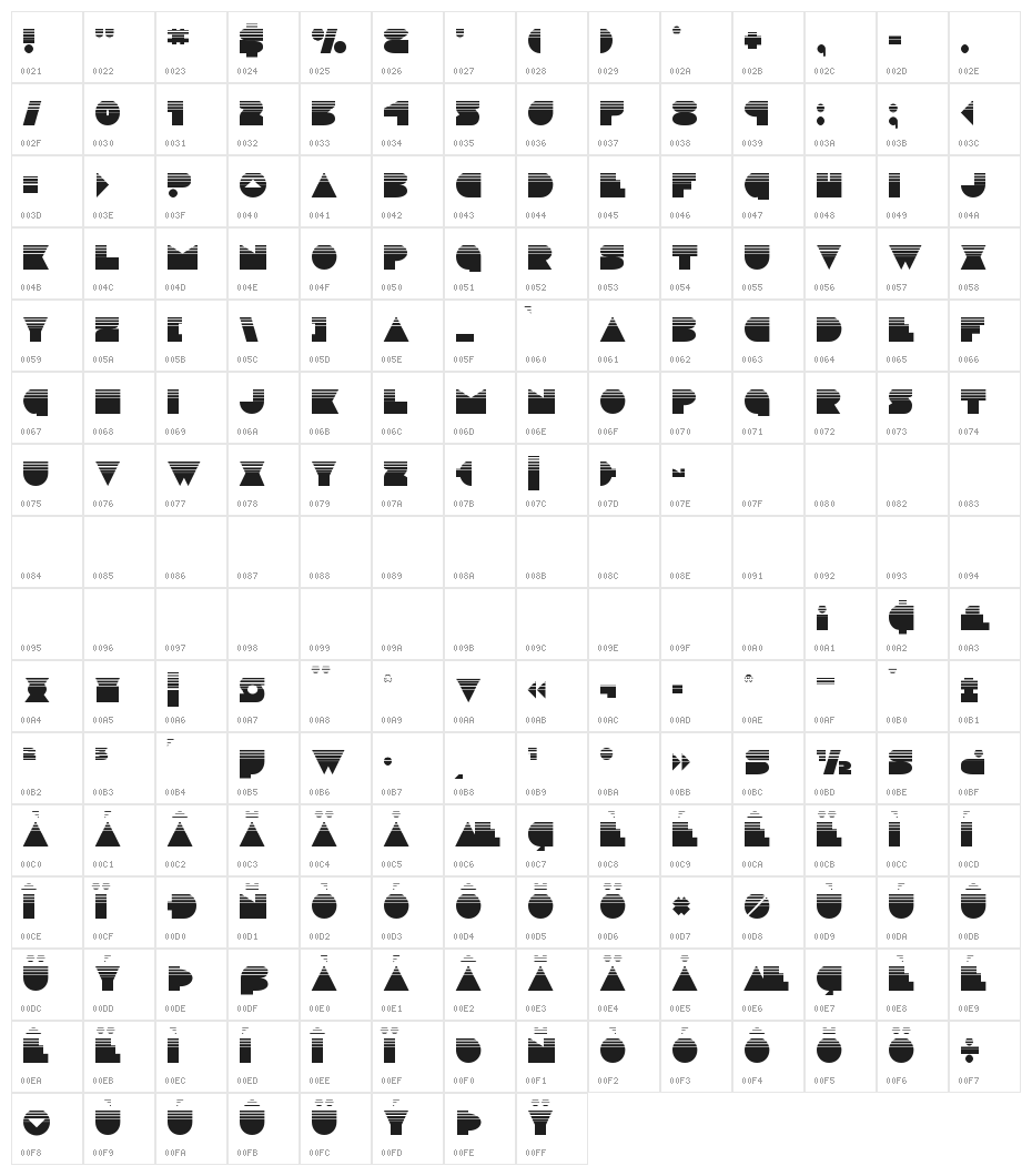 Disco Deck Halftone Character Map