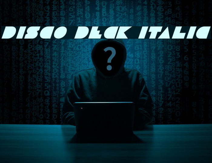 Disco Deck Italic Font examples