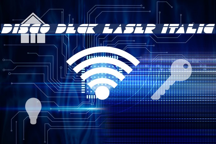 Disco Deck Laser Italic Font examples