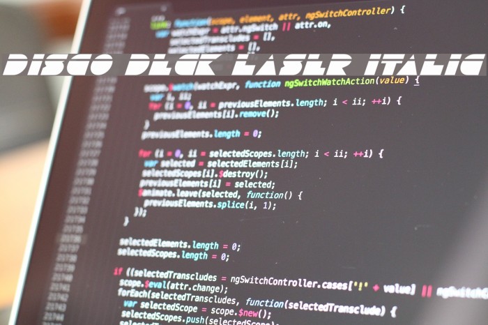 Disco Deck Laser Italic Font examples