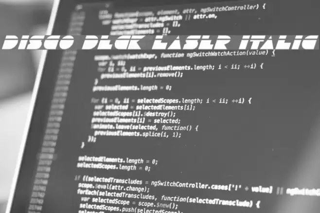 Disco Deck Laser Italic Schriftart examples