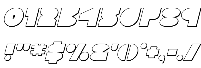 Disco Deck Outline Italic Font OTHER CHARS