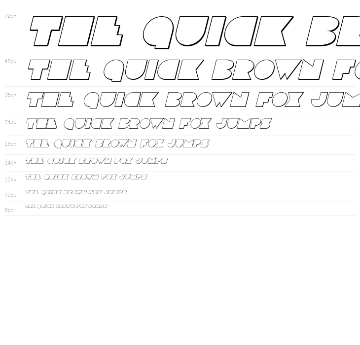 Disco Deck Outline Italic Waterfall