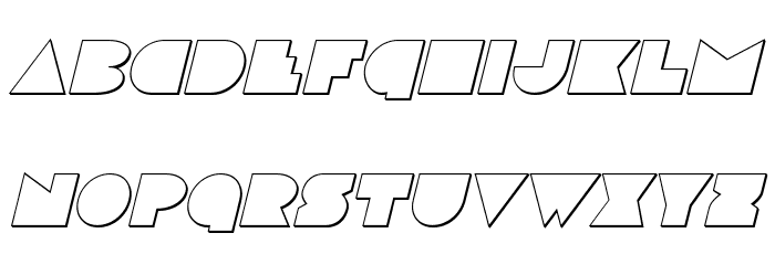 Disco Deck Outline Italic Font LOWERCASE