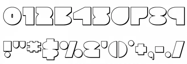 Disco Deck Outline Font OTHER CHARS