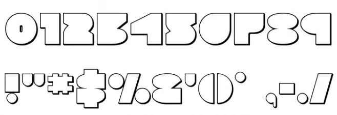 Disco Deck Outline Font OTHER CHARS