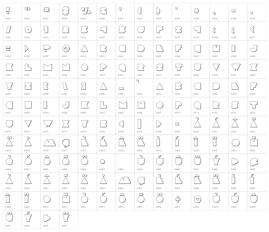 Disco Deck Outline Character Map