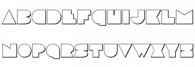 Disco Deck Outline 字体 大写