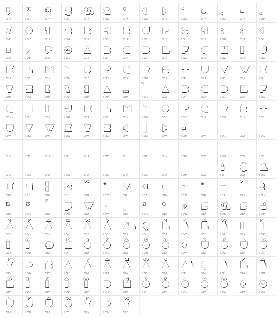 Disco Deck Outline Character Map