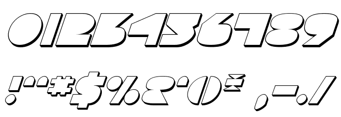 Disco Deck Shadow Italic Font OTHER CHARS