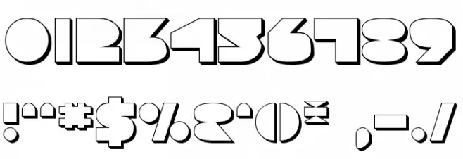 Disco Deck Shadow Font OTHER CHARS