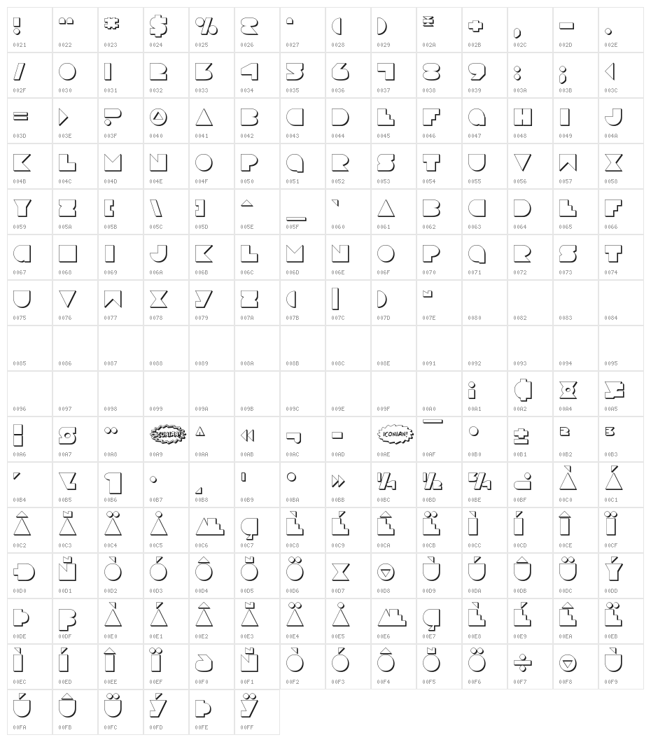 Disco Deck Shadow Character Map