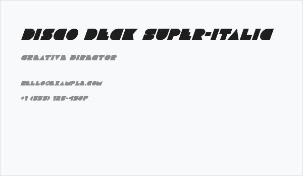 Disco Deck Super-Italic Business Card