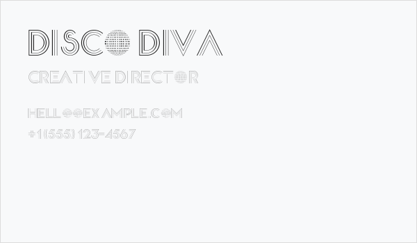 Disco Diva Business Card