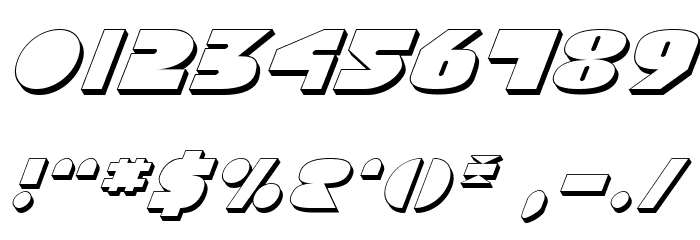 Disco Duck 3D Italic Font OTHER CHARS