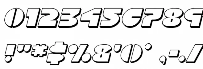 Disco Duck 3D Italic Font OTHER CHARS