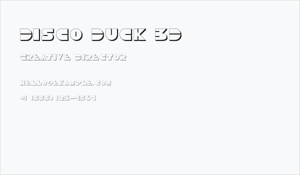 Disco Duck 3D Business Card