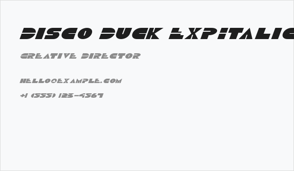 Disco Duck ExpItalic Business Card