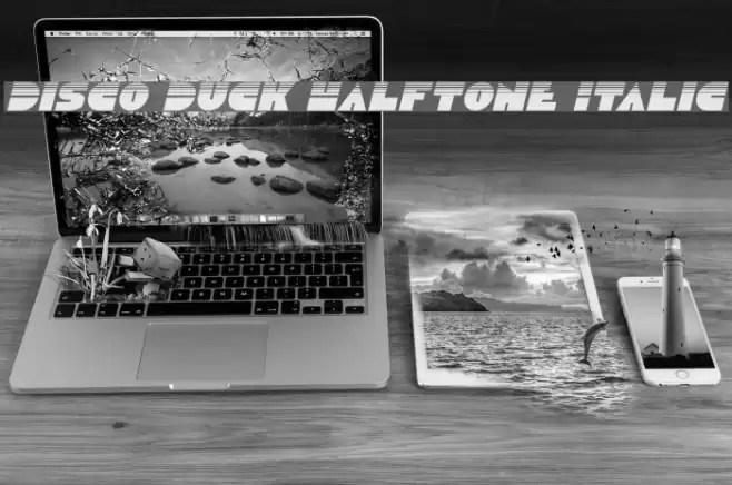 Disco Duck Halftone Italic Font examples