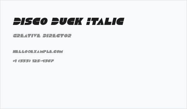 Disco Duck Italic Business Card