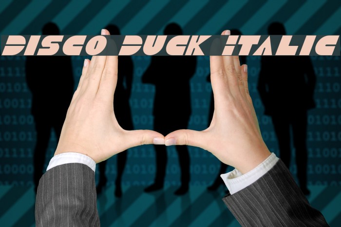 Disco Duck Italic Font examples