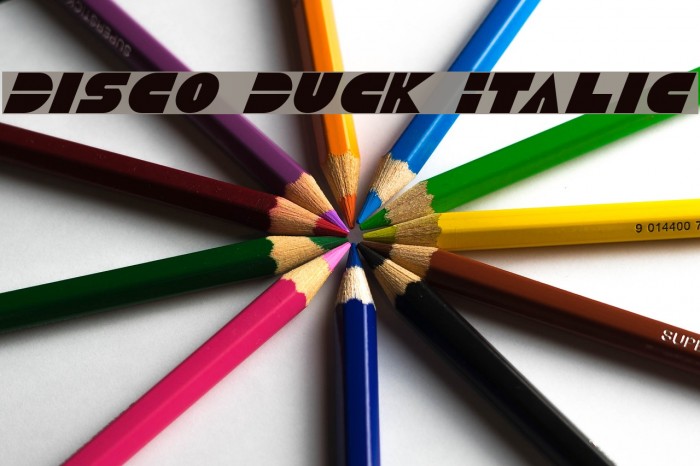 Disco Duck Italic Font examples