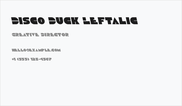 Disco Duck Leftalic Business Card