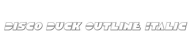 Disco Duck Outline Italic  Frei Schriftart Herunterladen