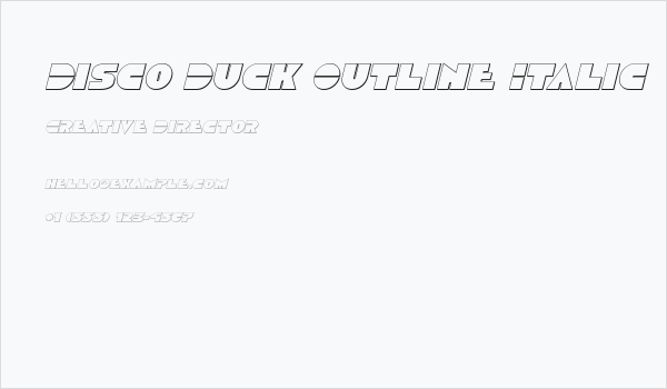 Disco Duck Outline Italic Business Card