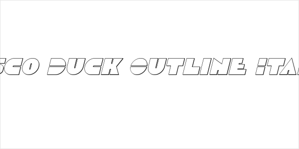 Disco Duck Outline Italic Logo